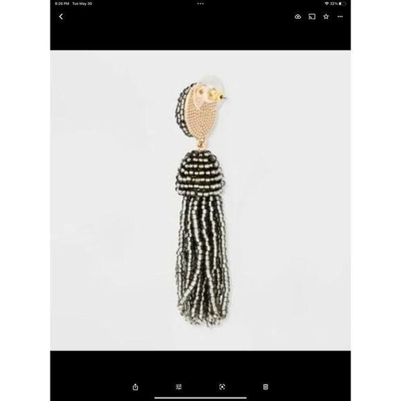 SUGARFIX by BaubleBar Polished Beaded Tassel Earrings - Picture 7 of 7